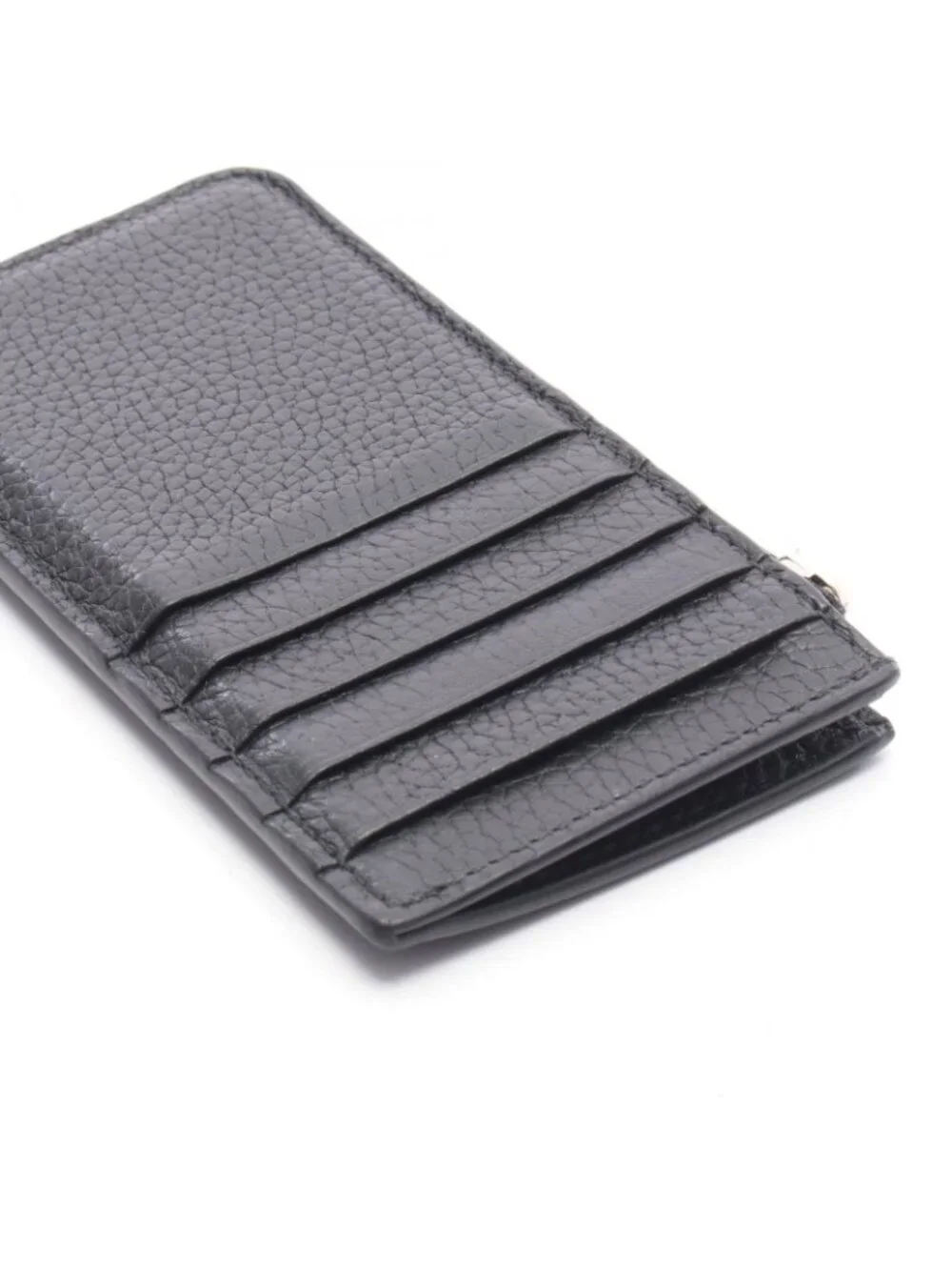 Gucci Coin Case Embossed Logo Card Black Leather